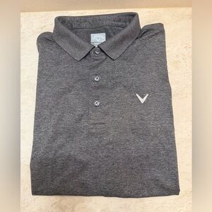 Callaway Men’s Opti-Dri Gray Golf Polo Shirt Size Large Stretchy Fabric